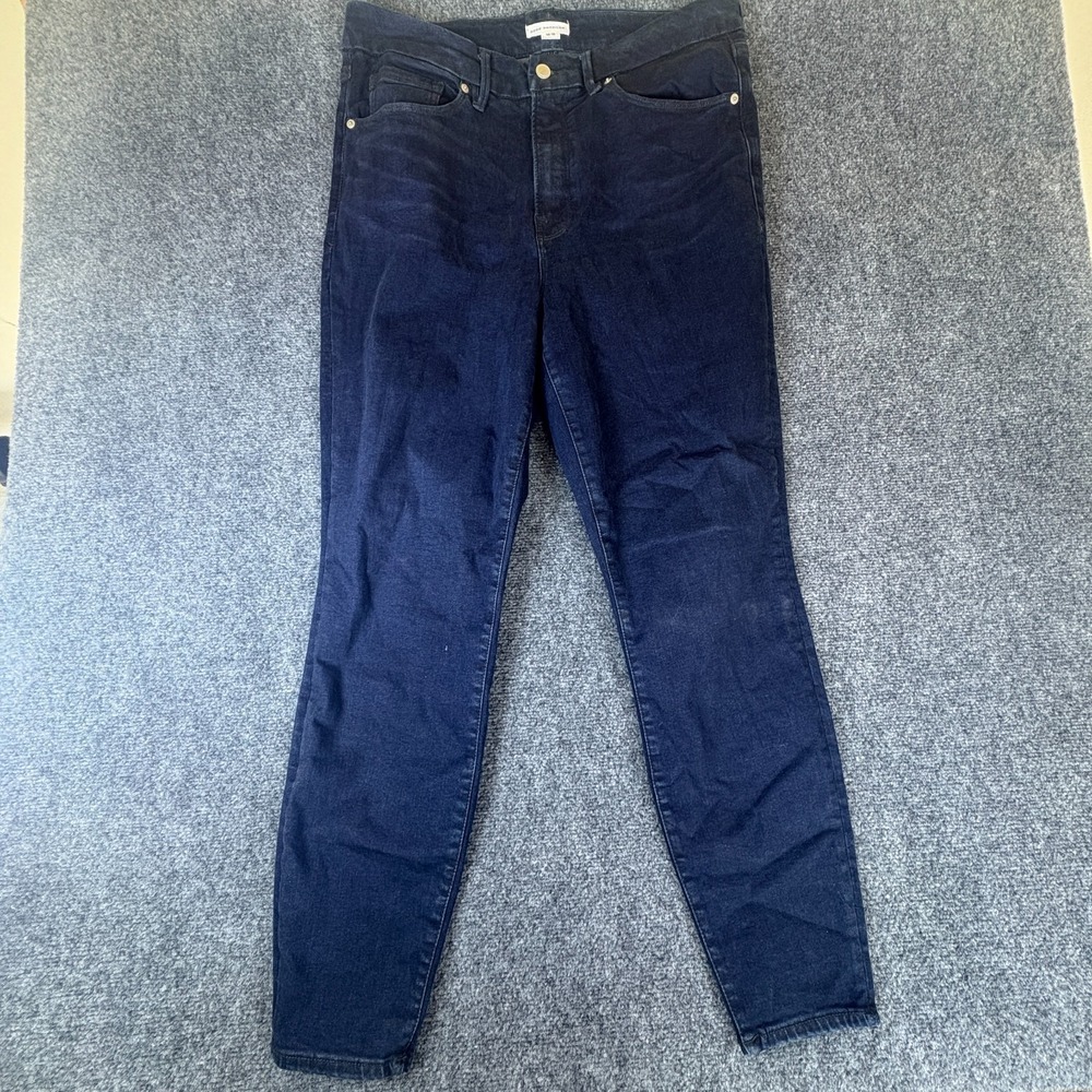 Good American Skinny Jeans Womens 35x29 Blue Dark Wash Denim Cotton Stretch